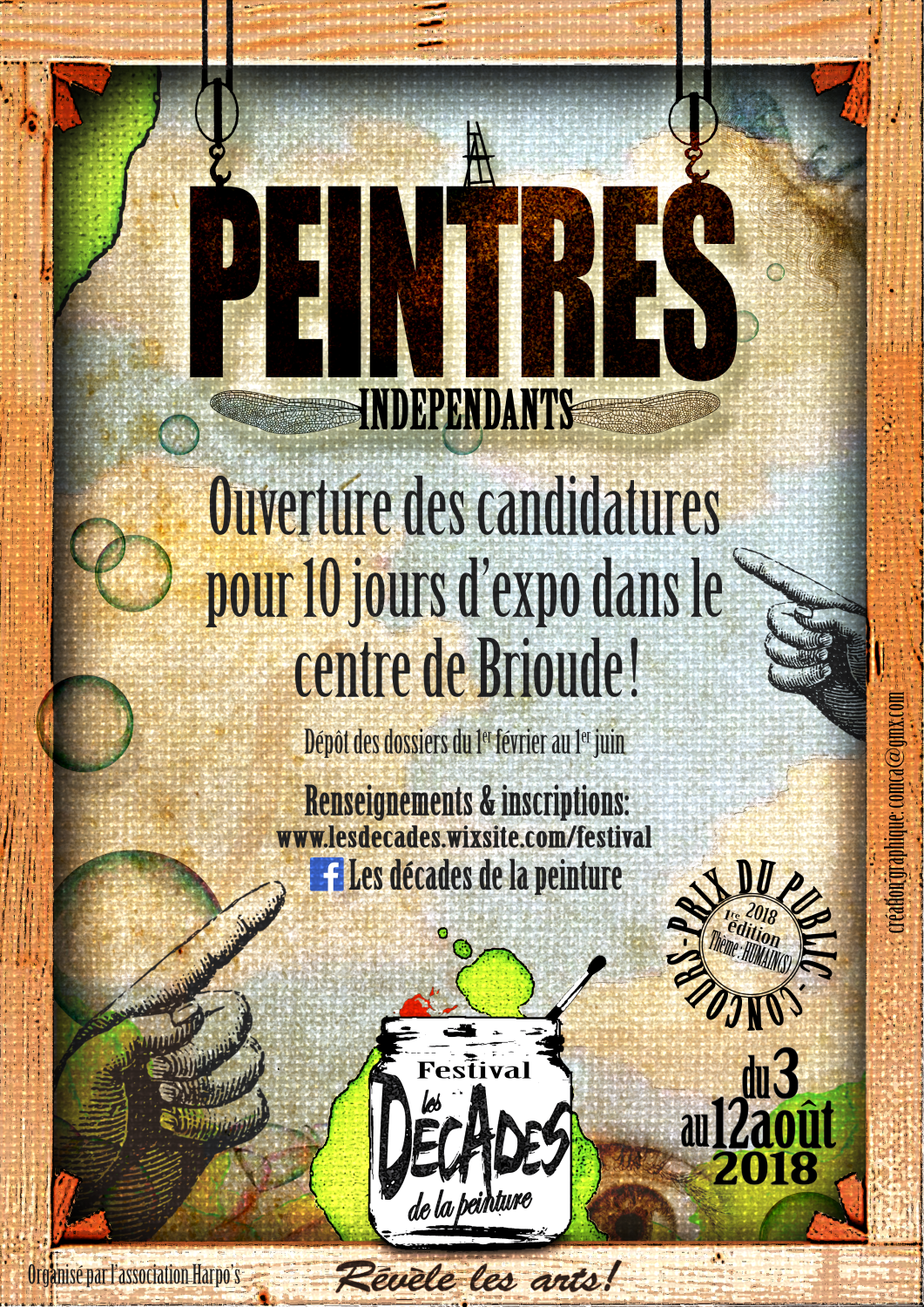 Ouverture des candidatures pour exposer lors du festival des Décades de la peinture du 3 au 12 août 2018