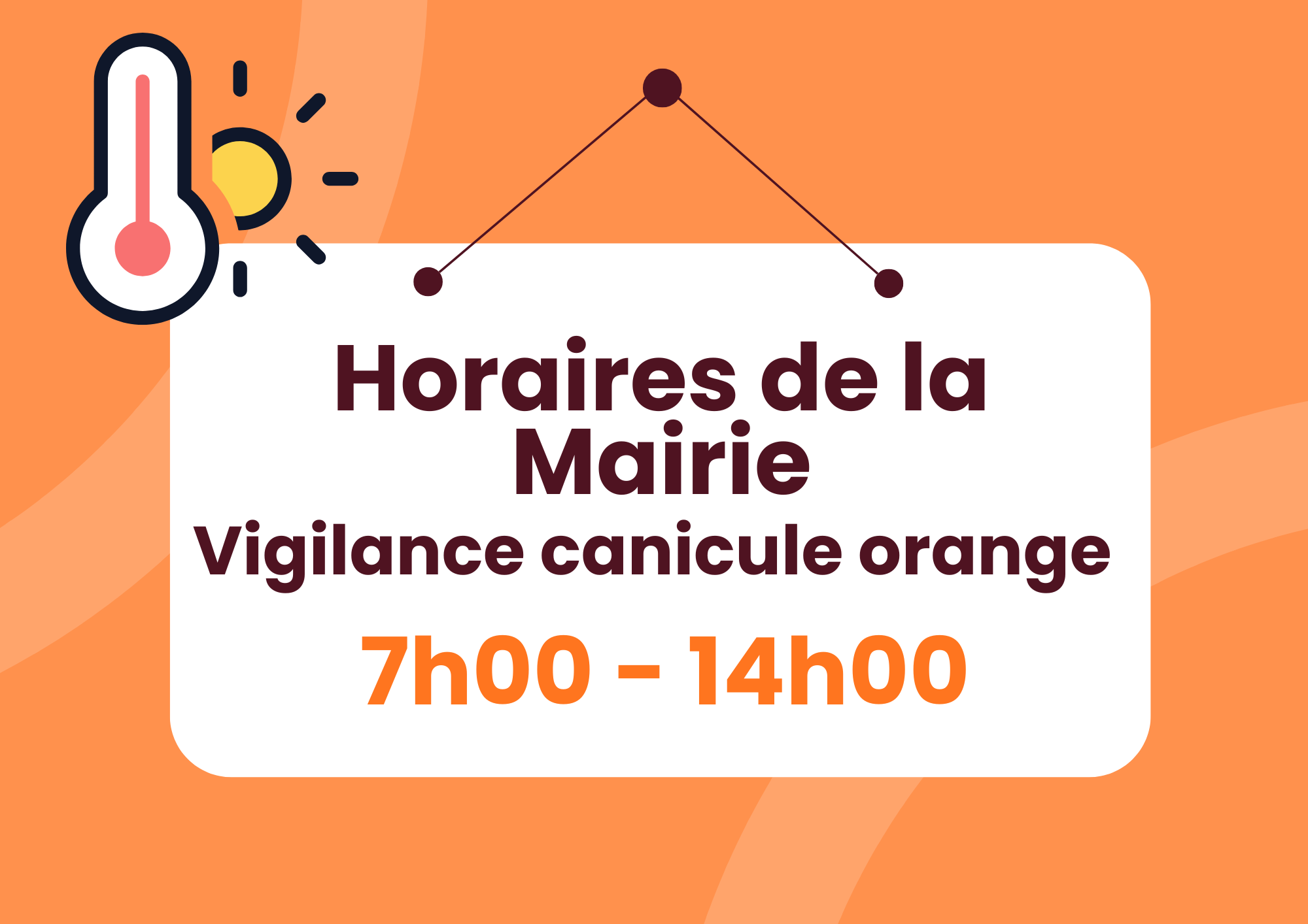MODIFFICATION HORAIRES D'OUVERTURE