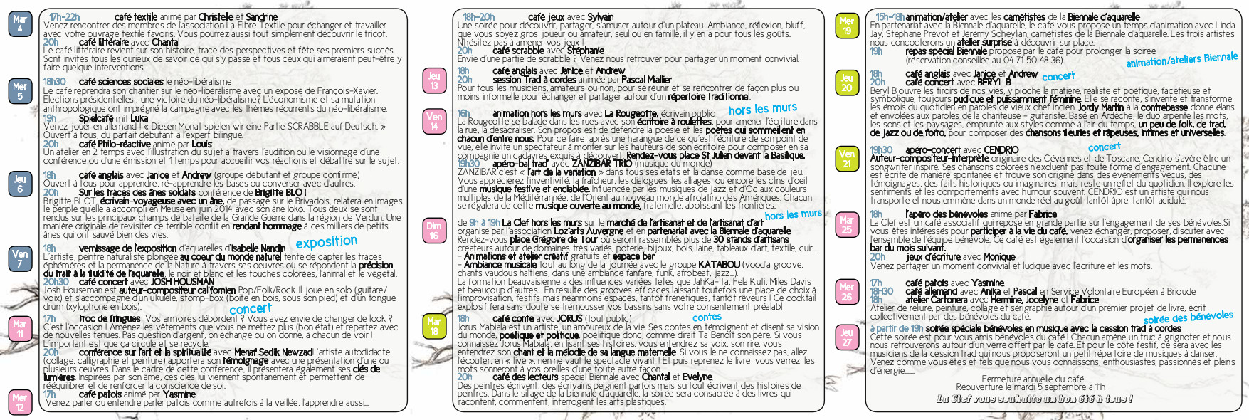 Programme de La Clef