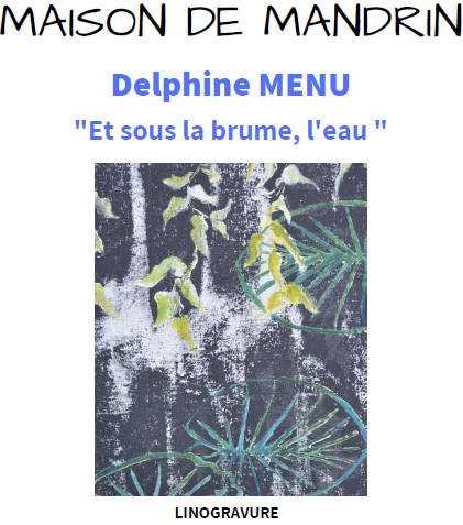 DELPHINE MENU A LA MAISON DE MANDRIN